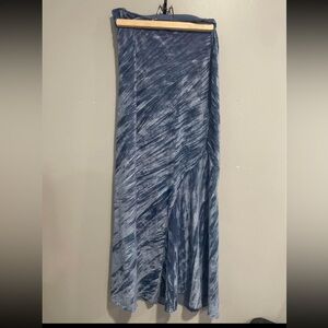 Free People Blue velvet Maxi Skirt